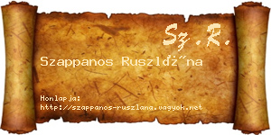 Szappanos Ruszlána névjegykártya
